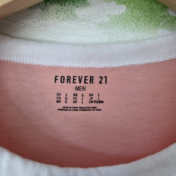 Forever 21 Men’s Pink T‑Shirt with White Trim - Picture 4 of 8